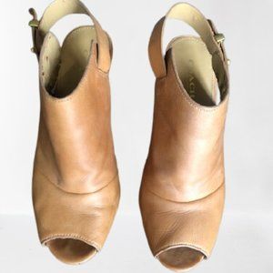 Coach, nude leather wedges